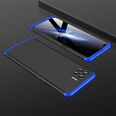 Hard Rigid Plastic Matte Finish Front and Back Cover Case 360 Degrees M01 for Oppo F17 Pro Blue and Black