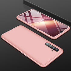 Hard Rigid Plastic Matte Finish Front and Back Cover Case 360 Degrees M01 for Oppo K5 Rose Gold