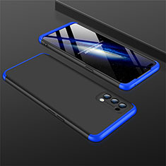 Hard Rigid Plastic Matte Finish Front and Back Cover Case 360 Degrees M01 for Oppo Reno4 4G Blue and Black