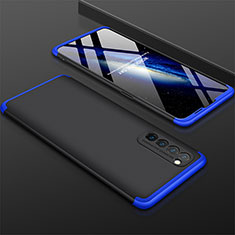 Hard Rigid Plastic Matte Finish Front and Back Cover Case 360 Degrees M01 for Oppo Reno4 Pro 4G Blue and Black