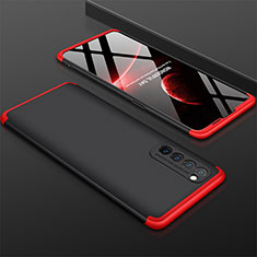 Hard Rigid Plastic Matte Finish Front and Back Cover Case 360 Degrees M01 for Oppo Reno4 Pro 4G Red and Black