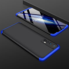 Hard Rigid Plastic Matte Finish Front and Back Cover Case 360 Degrees M01 for Realme 7 Blue and Black