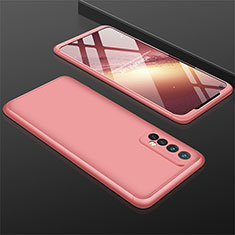 Hard Rigid Plastic Matte Finish Front and Back Cover Case 360 Degrees M01 for Realme 7 Rose Gold