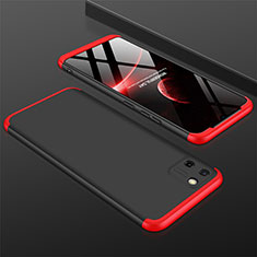 Hard Rigid Plastic Matte Finish Front and Back Cover Case 360 Degrees M01 for Realme C11 Red and Black