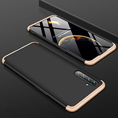 Hard Rigid Plastic Matte Finish Front and Back Cover Case 360 Degrees M01 for Realme XT Gold and Black