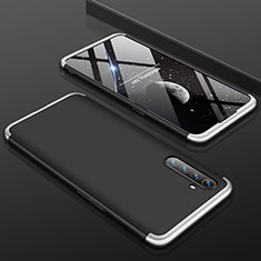 Hard Rigid Plastic Matte Finish Front and Back Cover Case 360 Degrees M01 for Realme XT Silver and Black