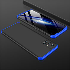 Hard Rigid Plastic Matte Finish Front and Back Cover Case 360 Degrees M01 for Samsung Galaxy M31s Blue and Black