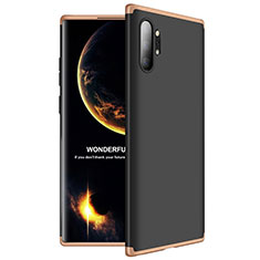 Hard Rigid Plastic Matte Finish Front and Back Cover Case 360 Degrees M01 for Samsung Galaxy Note 10 Plus 5G Gold and Black