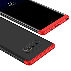 Hard Rigid Plastic Matte Finish Front and Back Cover Case 360 Degrees M01 for Samsung Galaxy Note 8 Red and Black