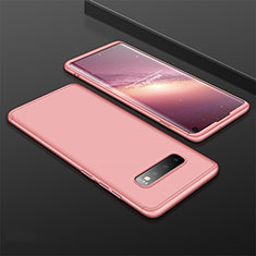 Hard Rigid Plastic Matte Finish Front and Back Cover Case 360 Degrees M01 for Samsung Galaxy S10 5G Rose Gold
