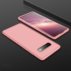 Hard Rigid Plastic Matte Finish Front and Back Cover Case 360 Degrees M01 for Samsung Galaxy S10 Plus Rose Gold