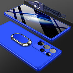 Hard Rigid Plastic Matte Finish Front and Back Cover Case 360 Degrees M01 for Samsung Galaxy S21 Ultra 5G Blue