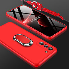 Hard Rigid Plastic Matte Finish Front and Back Cover Case 360 Degrees M01 for Samsung Galaxy S22 5G Red