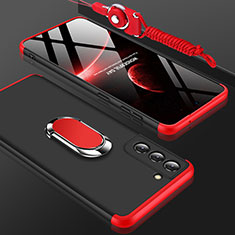 Hard Rigid Plastic Matte Finish Front and Back Cover Case 360 Degrees M01 for Samsung Galaxy S23 5G Red and Black