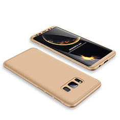 Hard Rigid Plastic Matte Finish Front and Back Cover Case 360 Degrees M01 for Samsung Galaxy S8 Gold