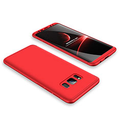 Hard Rigid Plastic Matte Finish Front and Back Cover Case 360 Degrees M01 for Samsung Galaxy S8 Red