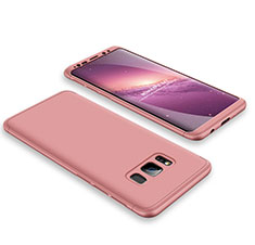 Hard Rigid Plastic Matte Finish Front and Back Cover Case 360 Degrees M01 for Samsung Galaxy S8 Rose Gold