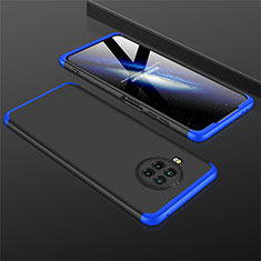 Hard Rigid Plastic Matte Finish Front and Back Cover Case 360 Degrees M01 for Xiaomi Mi 10i 5G Blue and Black