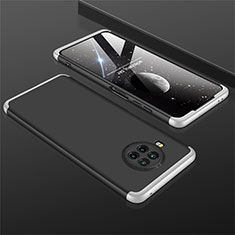 Hard Rigid Plastic Matte Finish Front and Back Cover Case 360 Degrees M01 for Xiaomi Mi 10T Lite 5G Silver and Black