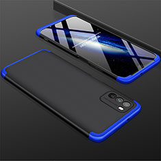 Hard Rigid Plastic Matte Finish Front and Back Cover Case 360 Degrees M01 for Xiaomi Poco M3 Blue and Black
