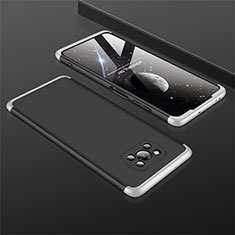 Hard Rigid Plastic Matte Finish Front and Back Cover Case 360 Degrees M01 for Xiaomi Poco X3 NFC Silver and Black