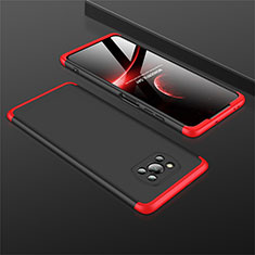 Hard Rigid Plastic Matte Finish Front and Back Cover Case 360 Degrees M01 for Xiaomi Poco X3 Red and Black