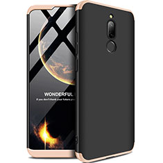 Hard Rigid Plastic Matte Finish Front and Back Cover Case 360 Degrees M01 for Xiaomi Redmi 8 Gold and Black