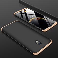 Hard Rigid Plastic Matte Finish Front and Back Cover Case 360 Degrees M01 for Xiaomi Redmi 8A Gold and Black