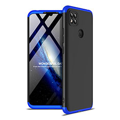 Hard Rigid Plastic Matte Finish Front and Back Cover Case 360 Degrees M01 for Xiaomi Redmi 9C Blue and Black