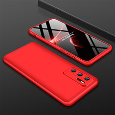 Hard Rigid Plastic Matte Finish Front and Back Cover Case 360 Degrees M02 for Huawei P40 Red