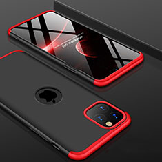 Hard Rigid Plastic Matte Finish Front and Back Cover Case 360 Degrees P01 for Apple iPhone 11 Pro Max Red and Black