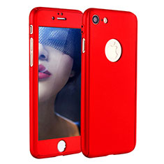 Hard Rigid Plastic Matte Finish Front and Back Cover Case 360 Degrees P01 for Apple iPhone 7 Red