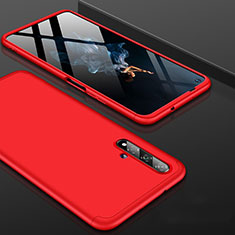 Hard Rigid Plastic Matte Finish Front and Back Cover Case 360 Degrees P01 for Huawei Honor 20 Red