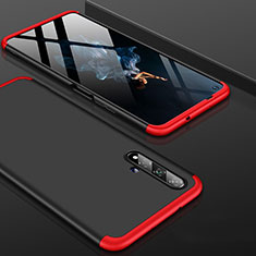 Hard Rigid Plastic Matte Finish Front and Back Cover Case 360 Degrees P01 for Huawei Honor 20S Red and Black