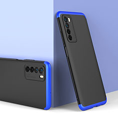 Hard Rigid Plastic Matte Finish Front and Back Cover Case 360 Degrees P01 for Huawei Honor Play4 5G Blue and Black