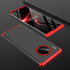 Hard Rigid Plastic Matte Finish Front and Back Cover Case 360 Degrees P01 for Huawei Mate 30 5G Red and Black
