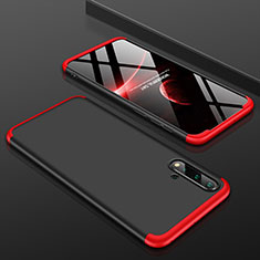 Hard Rigid Plastic Matte Finish Front and Back Cover Case 360 Degrees P01 for Huawei Nova 5 Pro Red and Black