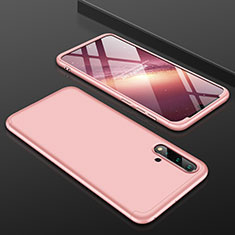 Hard Rigid Plastic Matte Finish Front and Back Cover Case 360 Degrees P01 for Huawei Nova 5 Rose Gold