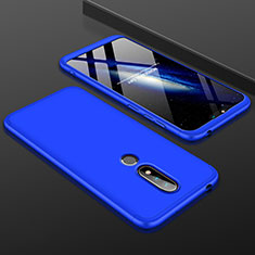 Hard Rigid Plastic Matte Finish Front and Back Cover Case 360 Degrees P01 for Nokia X6 Blue