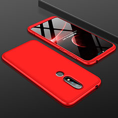 Hard Rigid Plastic Matte Finish Front and Back Cover Case 360 Degrees P01 for Nokia X6 Red