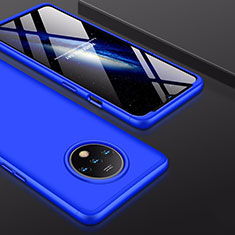 Hard Rigid Plastic Matte Finish Front and Back Cover Case 360 Degrees P01 for OnePlus 7T Blue