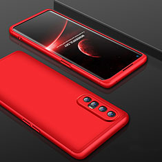 Hard Rigid Plastic Matte Finish Front and Back Cover Case 360 Degrees P01 for Oppo Find X2 Neo Red