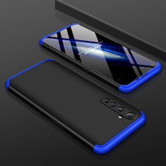Hard Rigid Plastic Matte Finish Front and Back Cover Case 360 Degrees P01 for Realme X50 Pro 5G Blue and Black