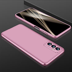 Hard Rigid Plastic Matte Finish Front and Back Cover Case 360 Degrees P01 for Samsung Galaxy F13 4G Rose Gold