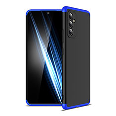 Hard Rigid Plastic Matte Finish Front and Back Cover Case 360 Degrees P01 for Samsung Galaxy Quantum2 5G Blue and Black