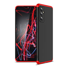 Hard Rigid Plastic Matte Finish Front and Back Cover Case 360 Degrees P01 for Samsung Galaxy Quantum2 5G Red and Black