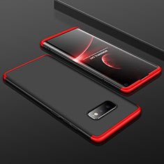 Hard Rigid Plastic Matte Finish Front and Back Cover Case 360 Degrees P01 for Samsung Galaxy S10e Red and Black