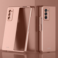 Hard Rigid Plastic Matte Finish Front and Back Cover Case 360 Degrees P01 for Samsung Galaxy Z Fold2 5G Rose Gold