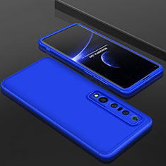 Hard Rigid Plastic Matte Finish Front and Back Cover Case 360 Degrees P01 for Xiaomi Mi 10 Pro Blue