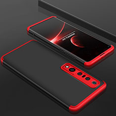 Hard Rigid Plastic Matte Finish Front and Back Cover Case 360 Degrees P01 for Xiaomi Mi 10 Pro Red and Black